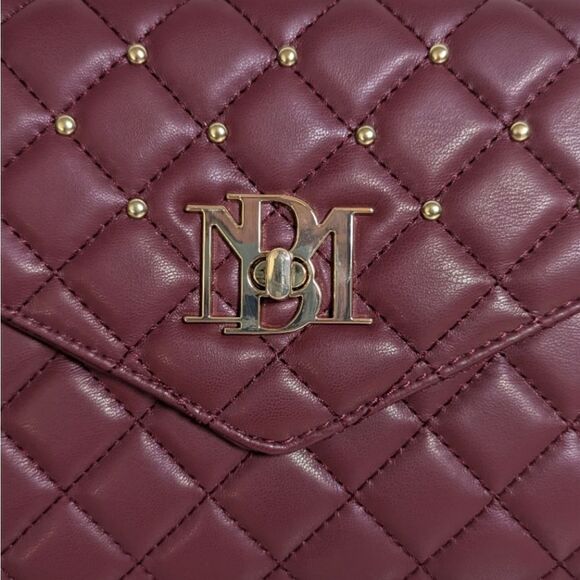 Badgley Mischka Wine Diamond Quilt Convertible Crossbody Bag NWT - Picture 5 of 6